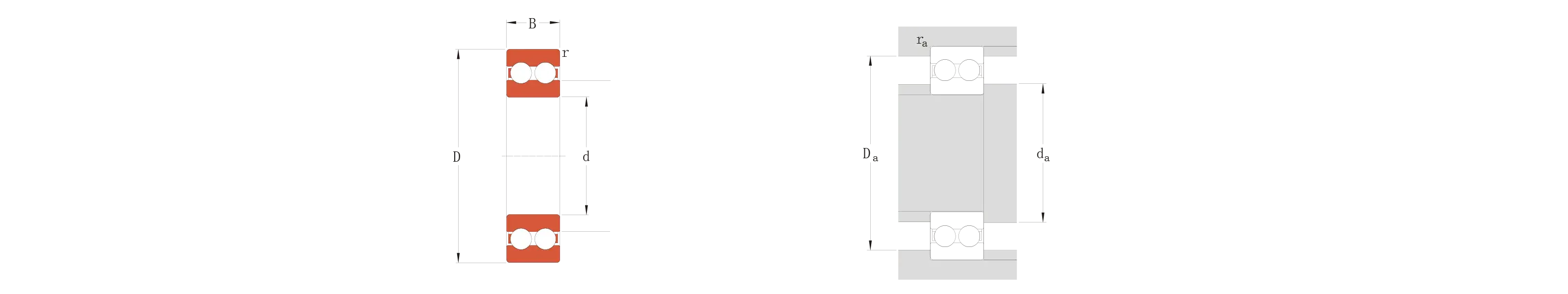 Double-row deep-groove ball bearings 
